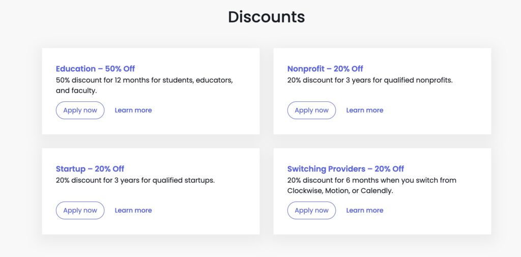 AI scheduling assistant, scheduling assistant, AI task manager
Reclaim AI discounts