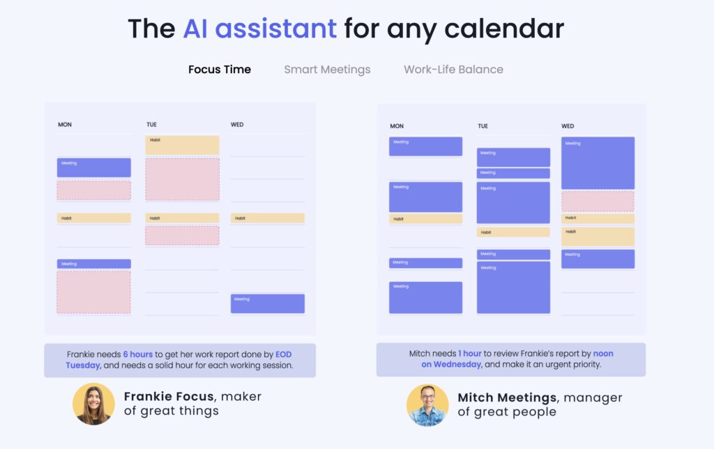 AI scheduling assistant, scheduling assistant, AI task manager
AI assistant for calendar